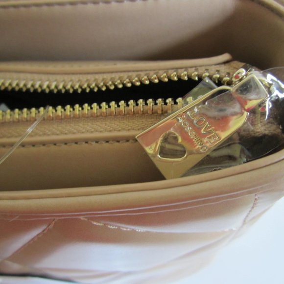 Love Moschino Vegan Leather Quilted Zip Closure Shoulder Handbags Tote - Picture 4 of 7